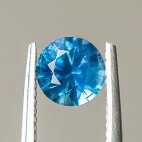 0.96CT ROUND OCEAN BLUE MONTANA SAPPHIRE, 6.00X3.9MM, HEATED