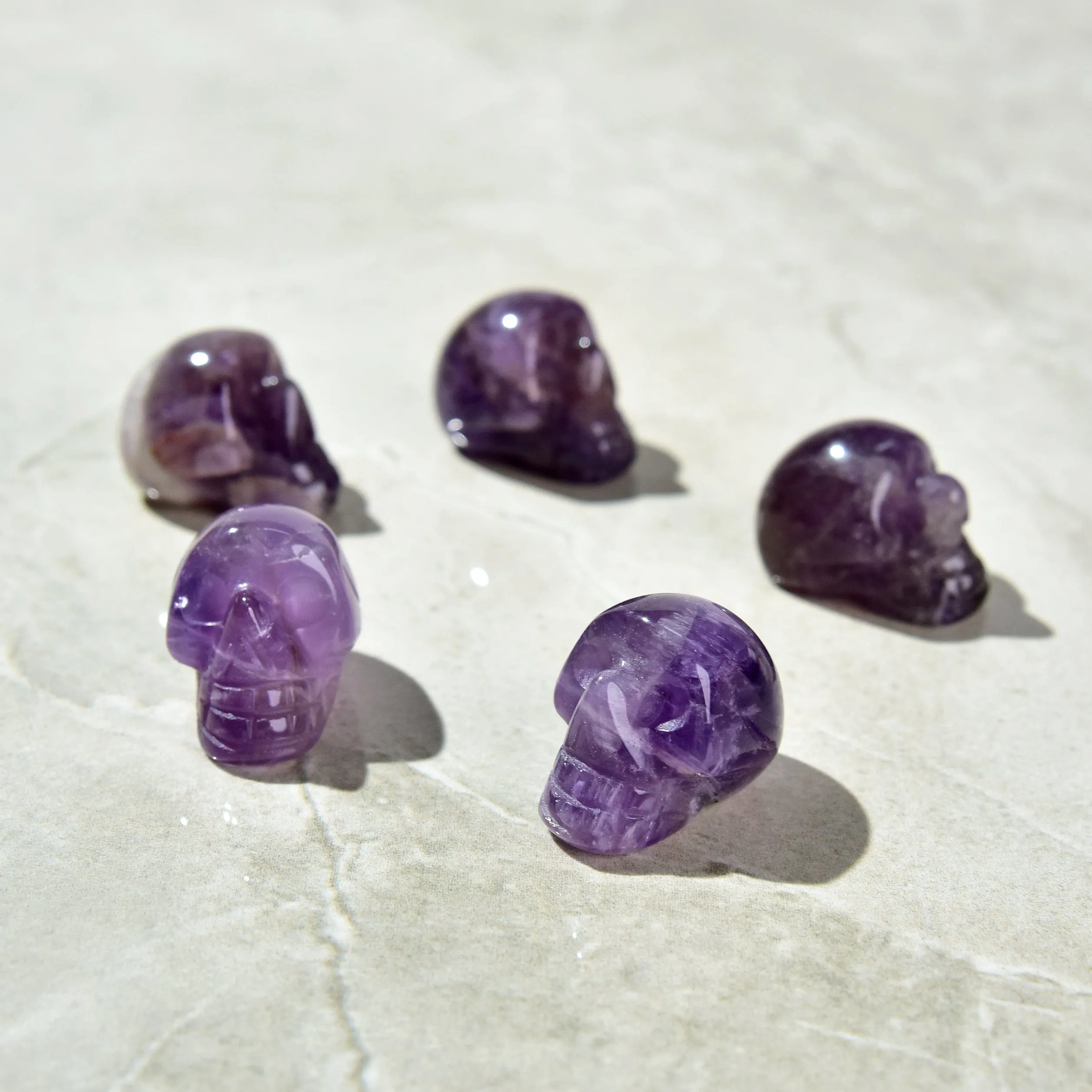 1 Amethyst Skull Natural Gemstone Carving