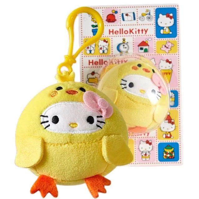 10CM Cartoon Stuffed Animals Kt Cat Plush Toy Anime Kawaii Cute Soft Keychain Pendant Plushie Girls Doll Toys Children Gifts