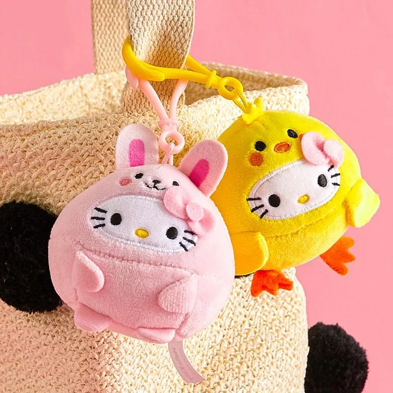 10CM Cartoon Stuffed Animals Kt Cat Plush Toy Anime Kawaii Cute Soft Keychain Pendant Plushie Girls Doll Toys Children Gifts