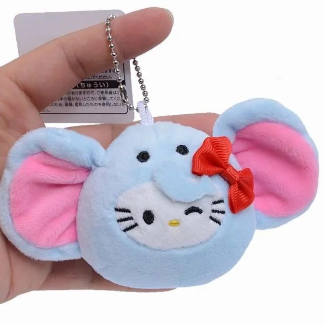 10CM Cartoon Stuffed Animals Kt Cat Plush Toy Anime Kawaii Cute Soft Keychain Pendant Plushie Girls Doll Toys Children Gifts