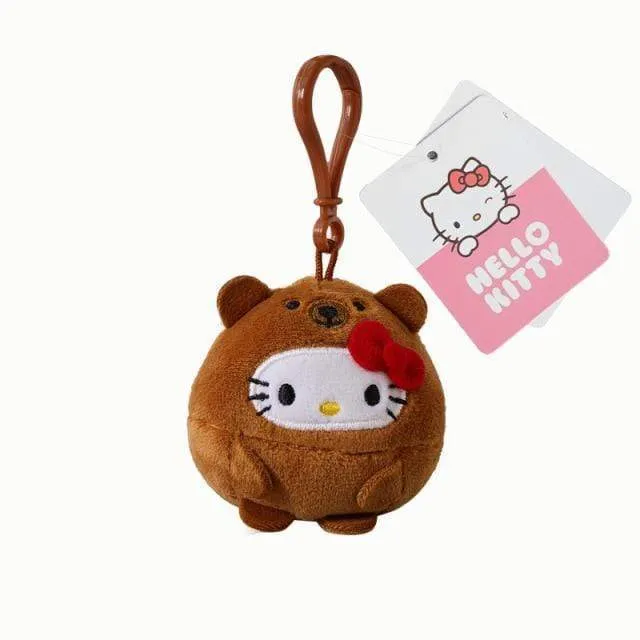 10CM Cartoon Stuffed Animals Kt Cat Plush Toy Anime Kawaii Cute Soft Keychain Pendant Plushie Girls Doll Toys Children Gifts