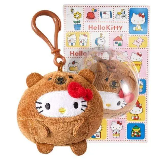 10CM Cartoon Stuffed Animals Kt Cat Plush Toy Anime Kawaii Cute Soft Keychain Pendant Plushie Girls Doll Toys Children Gifts