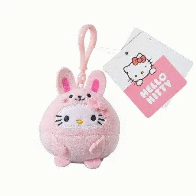 10CM Cartoon Stuffed Animals Kt Cat Plush Toy Anime Kawaii Cute Soft Keychain Pendant Plushie Girls Doll Toys Children Gifts