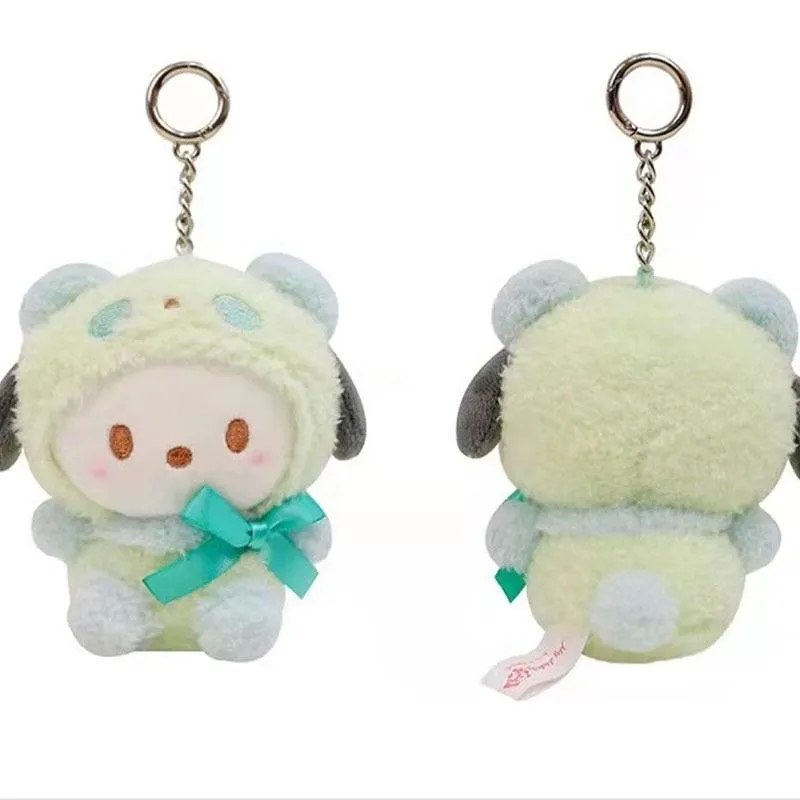 10Cm Kawaii Sanrio Anime Kuromi Melody Cinnamoroll Kt Cat Purin Dog Plush Toy Keychain Animals Cute Plushie Pendant Doll Girls