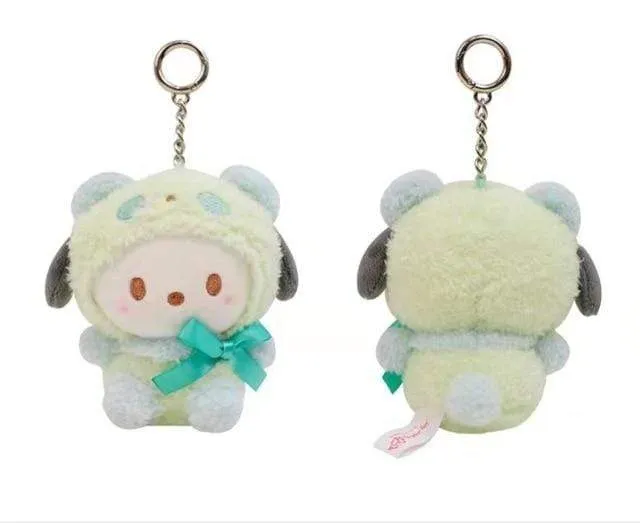 10Cm Kawaii Sanrio Anime Kuromi Melody Cinnamoroll Kt Cat Purin Dog Plush Toy Keychain Animals Cute Plushie Pendant Doll Girls