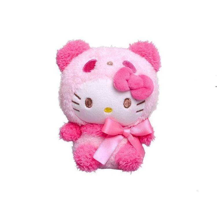 10Cm Kawaii Sanrio Anime Kuromi Melody Cinnamoroll Kt Cat Purin Dog Plush Toy Keychain Animals Cute Plushie Pendant Doll Girls