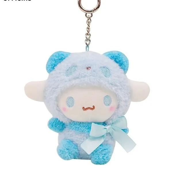 10Cm Kawaii Sanrio Anime Kuromi Melody Cinnamoroll Kt Cat Purin Dog Plush Toy Keychain Animals Cute Plushie Pendant Doll Girls