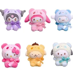 10Cm Kawaii Sanrio Anime Kuromi Melody Cinnamoroll Kt Cat Purin Dog Plush Toy Keychain Animals Cute Plushie Pendant Doll Girls