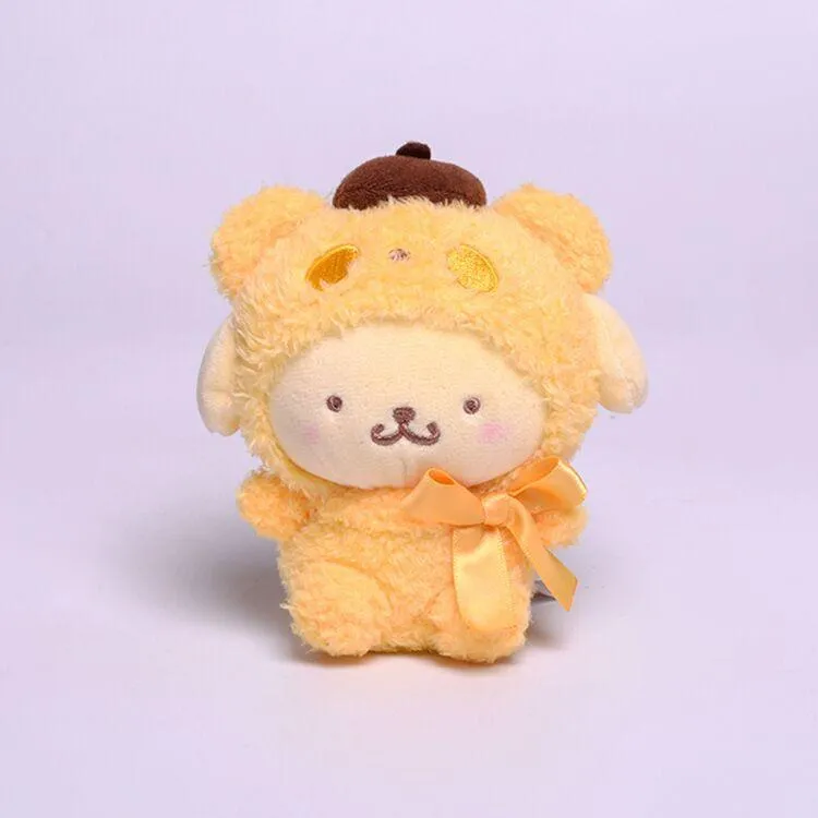 10Cm Kawaii Sanrio Anime Kuromi Melody Cinnamoroll Kt Cat Purin Dog Plush Toy Keychain Animals Cute Plushie Pendant Doll Girls