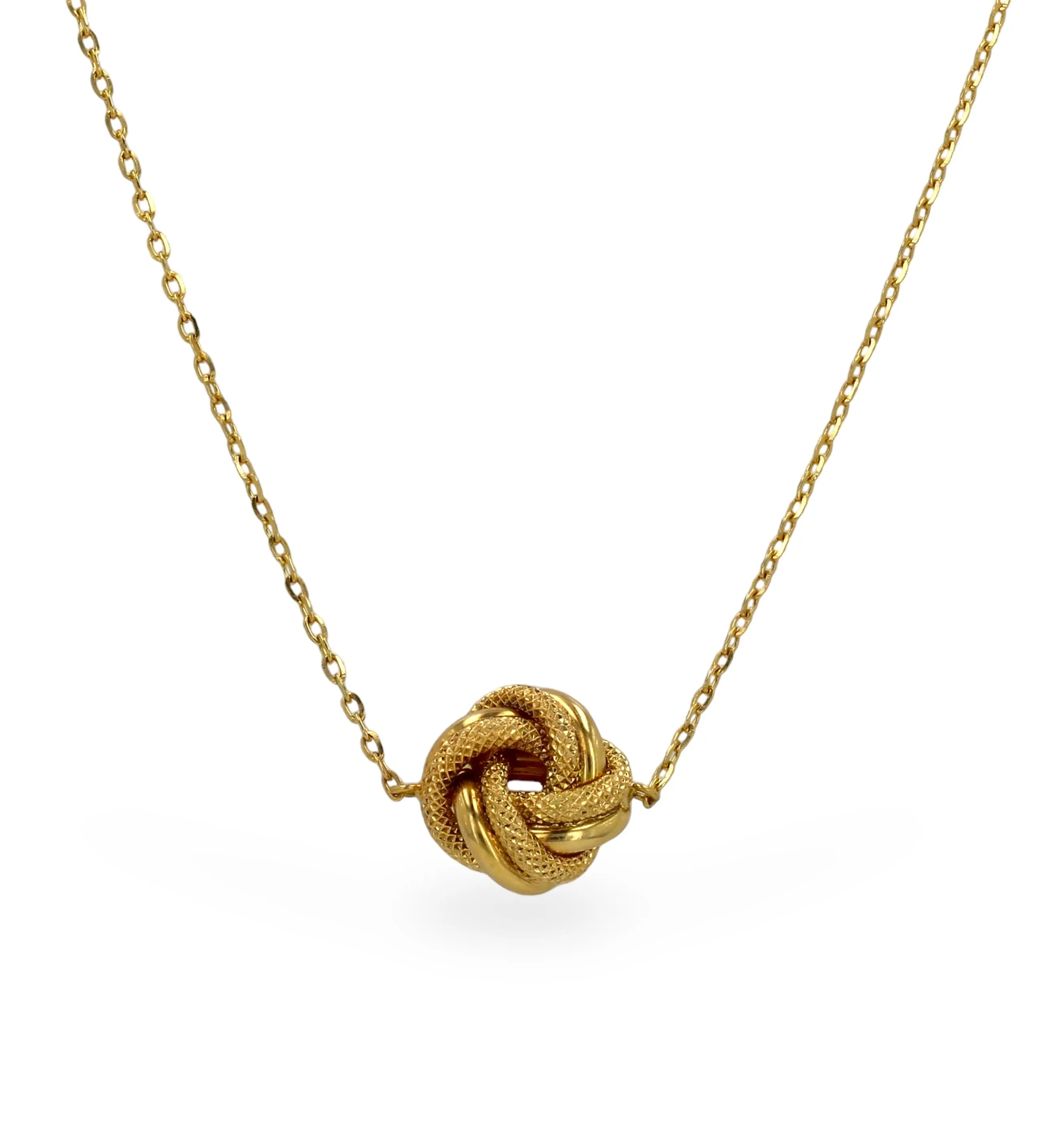 10K Yellow gold love knot necklace