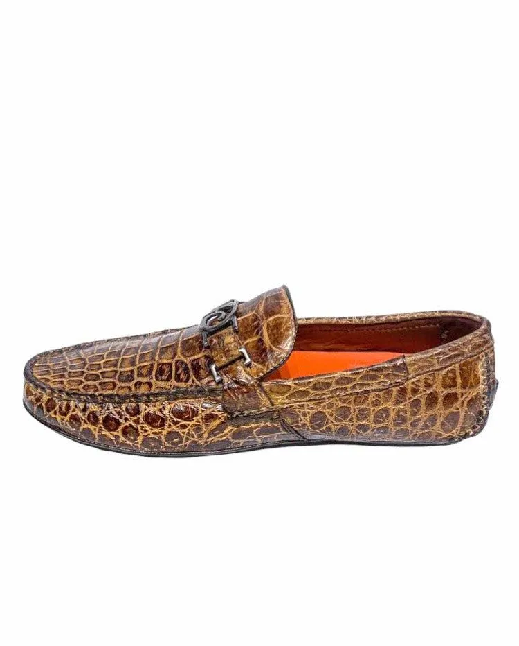 11VLPLP - Cuadra earth casual fashion alligator driving loafers for men