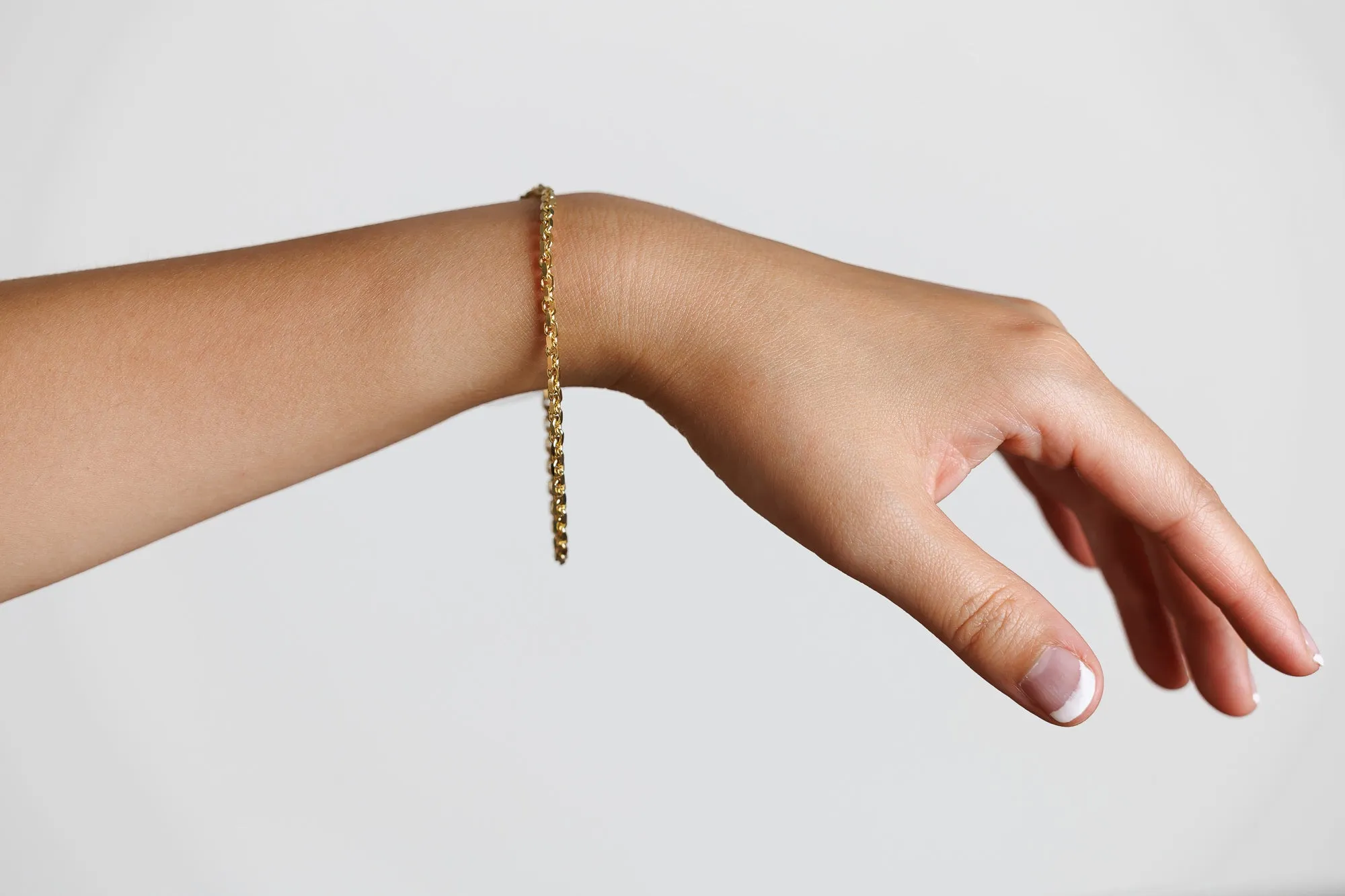 14K Gold Anchor Chain Bracelet | Solid 14K Gold Finished Bracelet