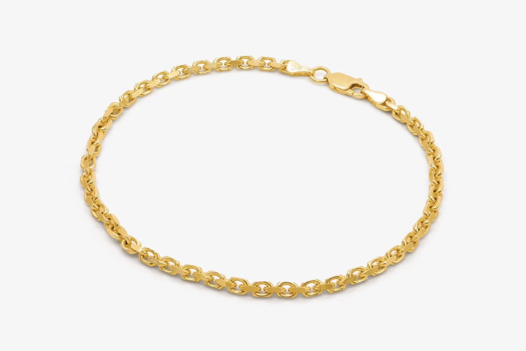 14K Gold Anchor Chain Bracelet | Solid 14K Gold Finished Bracelet