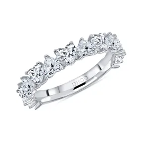 14K Gold Heart Diamond Band