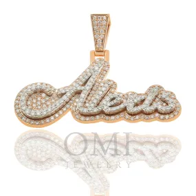 14K ROSE GOLD DIAMOND CUSTOM NAME PENDANT 2.0 CT