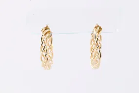 14k Yellow Gold Twisted Openwork Hoop Earrings (3.85g.)