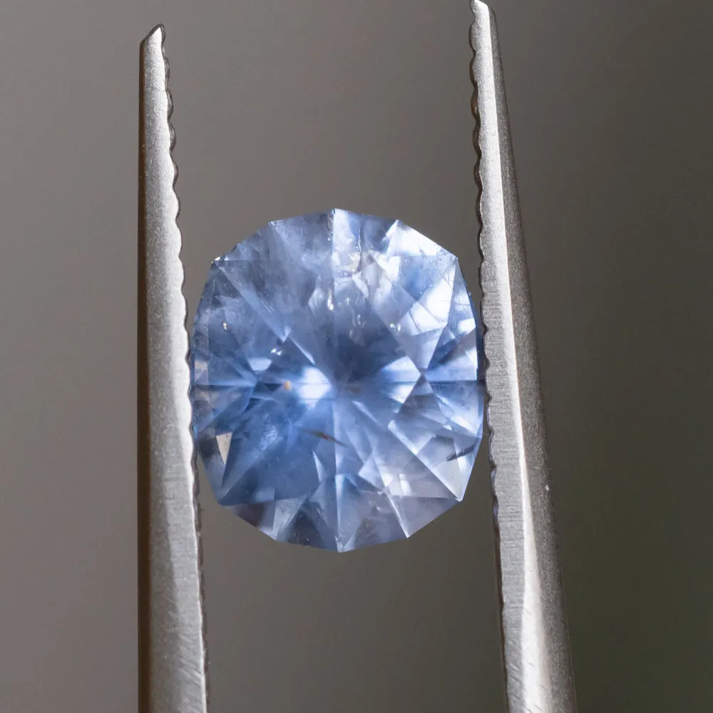 1.68CT PRECISION CUT ELONGATED FANCY CUSHION MONTANA SAPPHIRE, CEYLON CORNFLOWER BLUE, 7.2X6X4.1MM