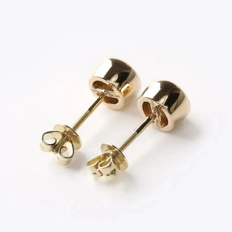 18k Yellow Gold Stud Moisssanite Earrings 1ctw