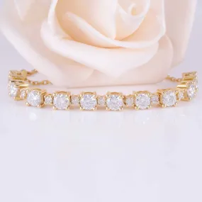 18k Yellow Gold Tennis Moissanite Bracelet 2.8ctw