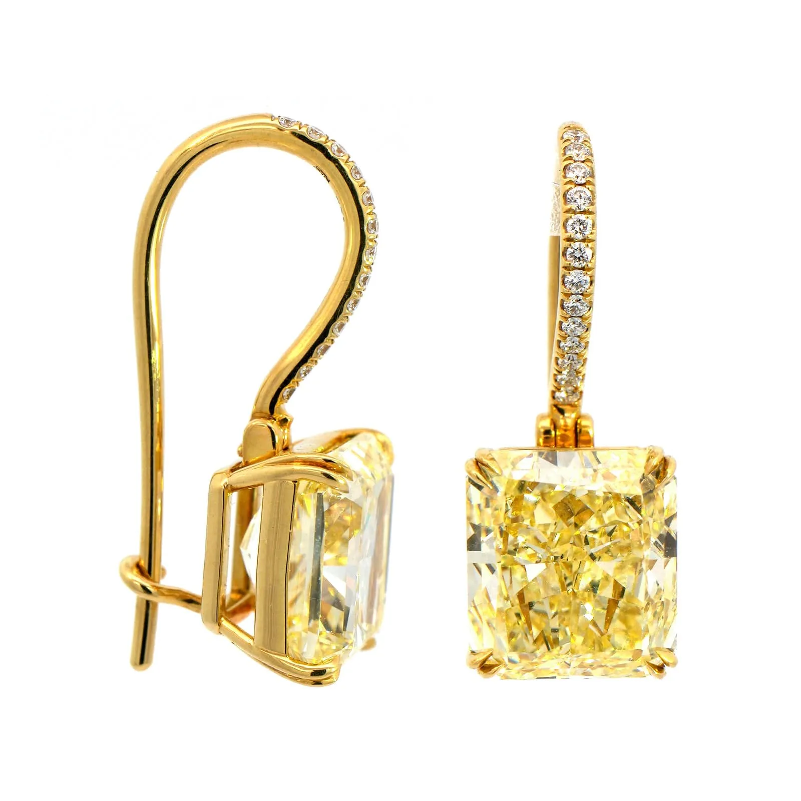 18K Yellow Gold Yellow Diamond Stud Earrings