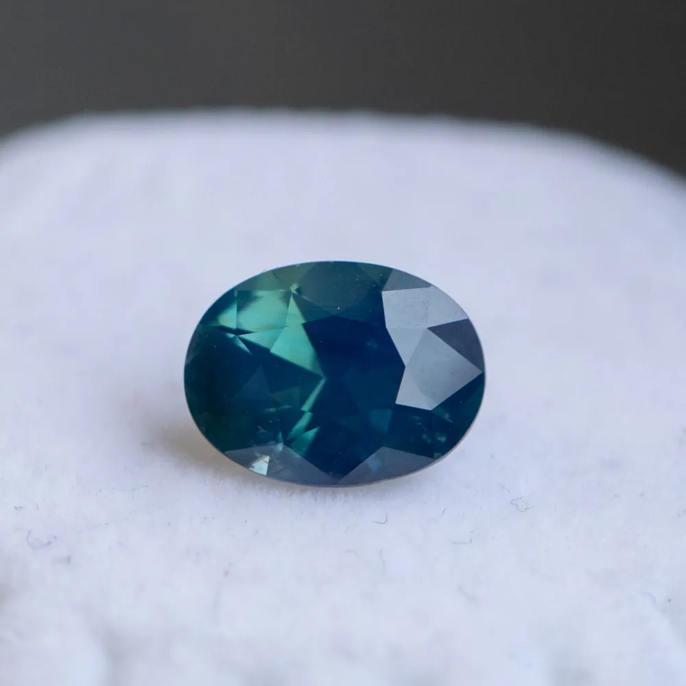 2.54CT OVAL MADAGASCAR SAPPHIRE, OCEAN BLUE SILKY TEAL, 9X7MM