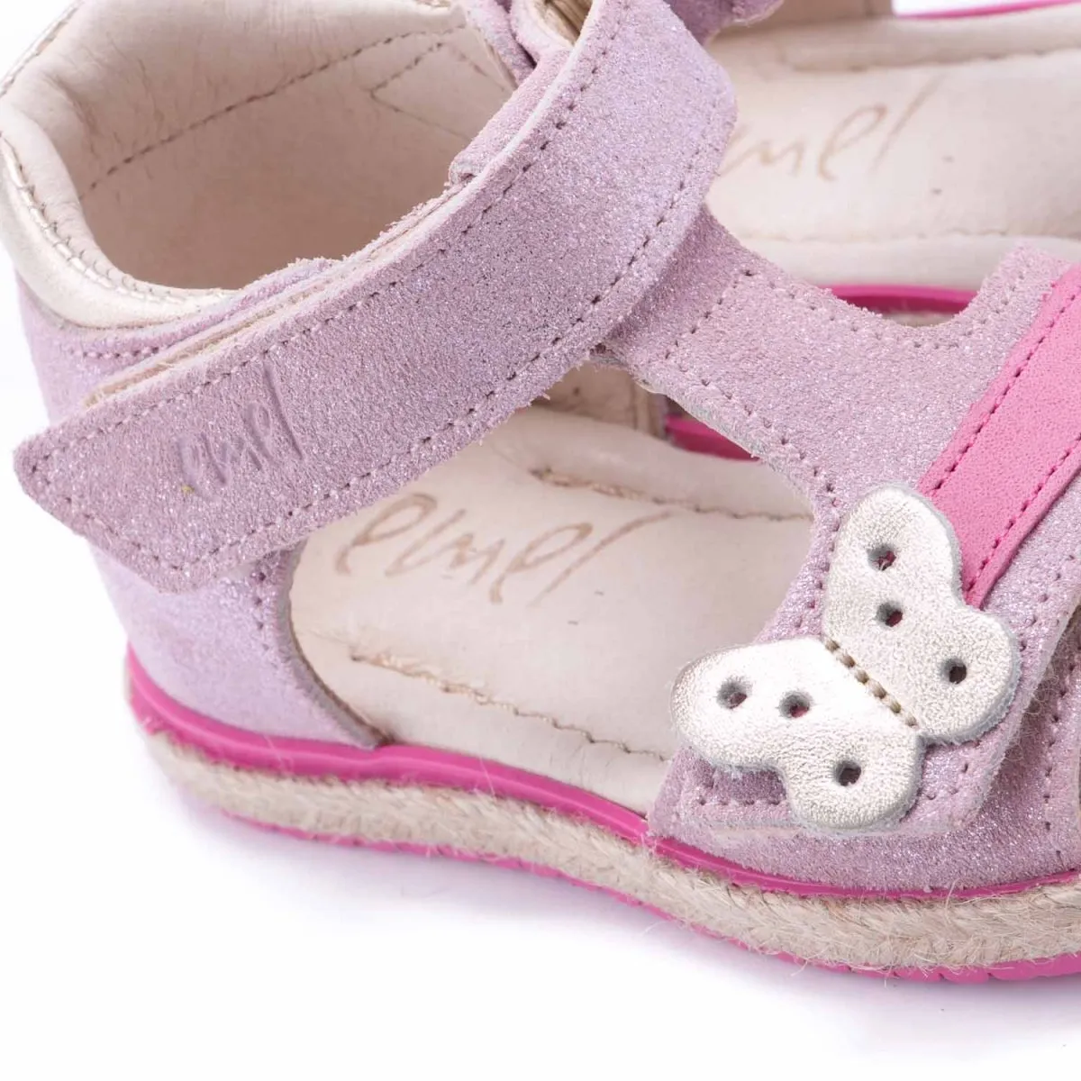 (2637-6)  Emel pink Velcro Sandals