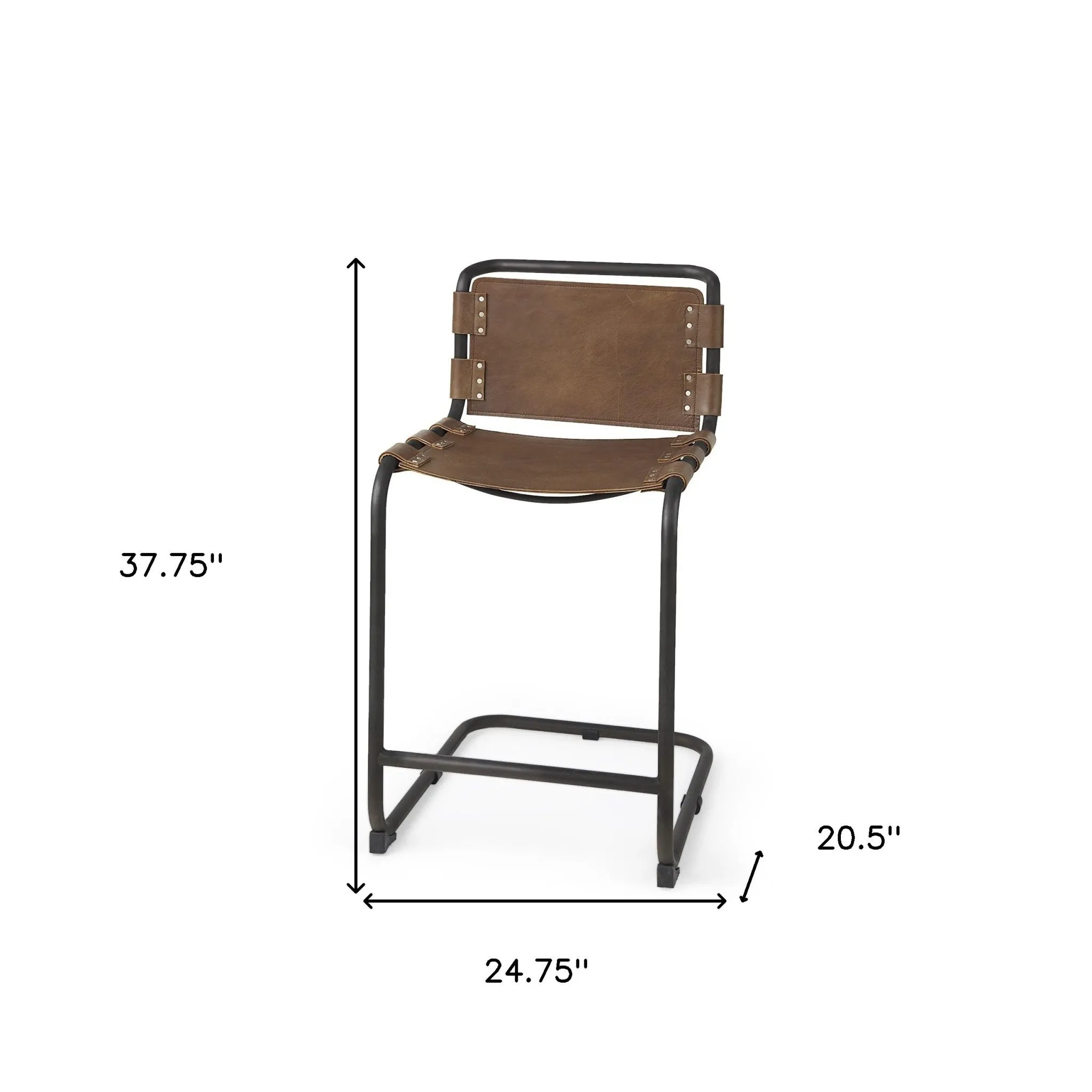 29 Brown And Black Steel Bar Chair