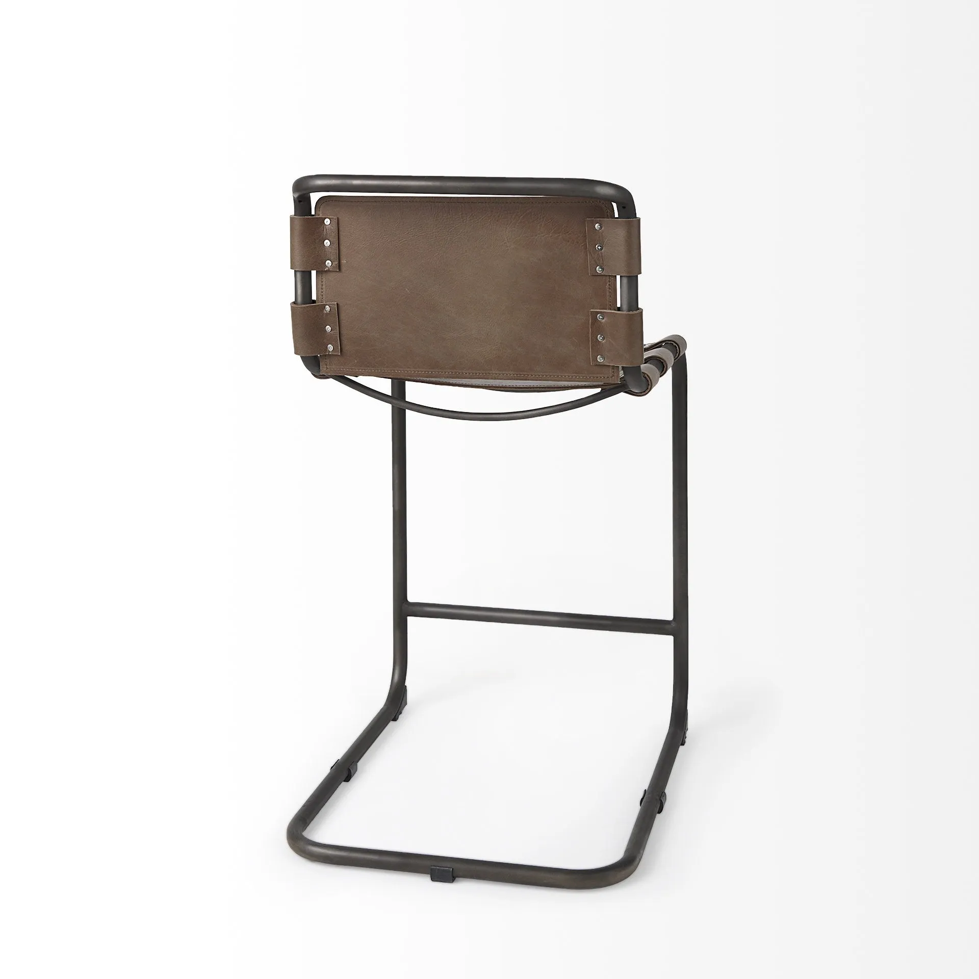 29 Brown And Black Steel Bar Chair