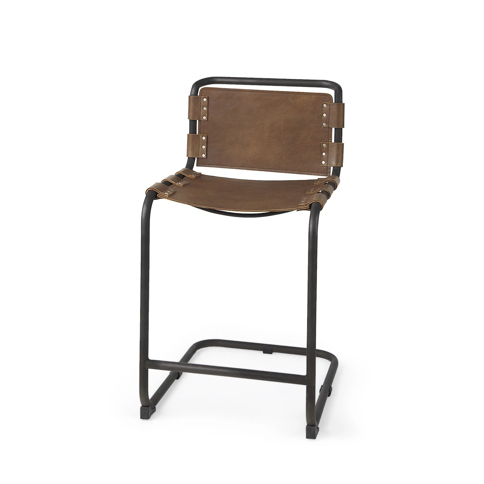 29 Brown And Black Steel Bar Chair