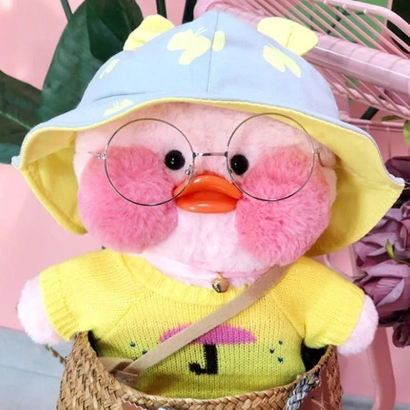 30CM Pink LaLafanfan Kawaii Cafe Mimi Yellow Duck Plush Toy Cute Stuffed Doll Soft Animal Dolls Kids Kawaii Plush Toys Rag Doll