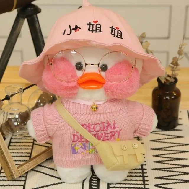 30CM Pink LaLafanfan Kawaii Cafe Mimi Yellow Duck Plush Toy Cute Stuffed Doll Soft Animal Dolls Kids Kawaii Plush Toys Rag Doll