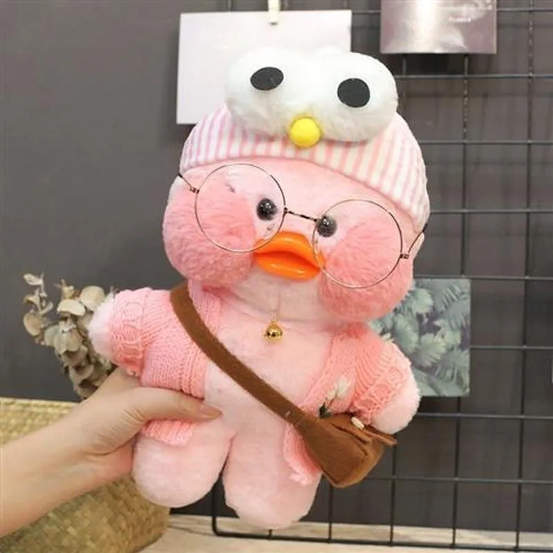 30CM Pink LaLafanfan Kawaii Cafe Mimi Yellow Duck Plush Toy Cute Stuffed Doll Soft Animal Dolls Kids Kawaii Plush Toys Rag Doll