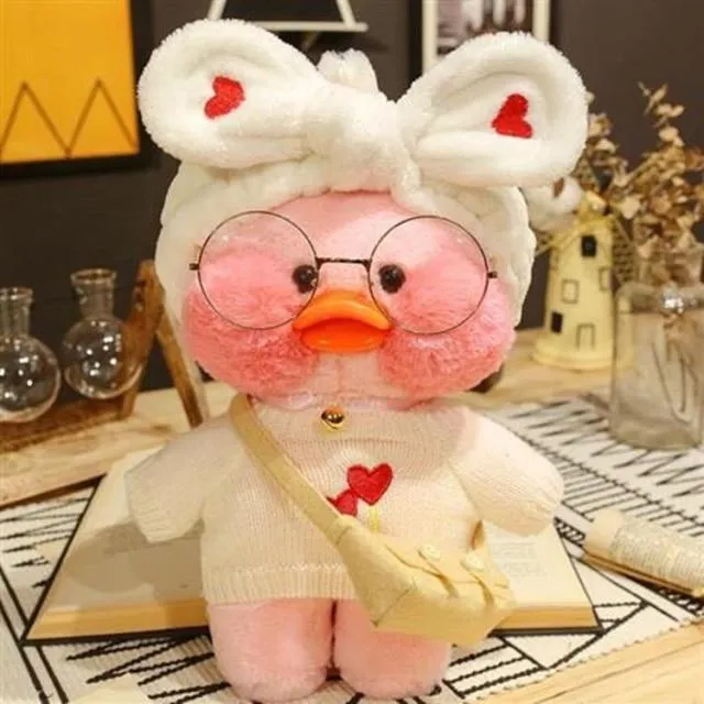 30CM Pink LaLafanfan Kawaii Cafe Mimi Yellow Duck Plush Toy Cute Stuffed Doll Soft Animal Dolls Kids Kawaii Plush Toys Rag Doll