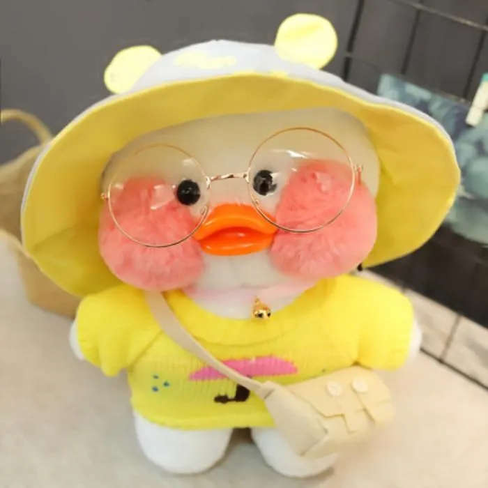 30CM Pink LaLafanfan Kawaii Cafe Mimi Yellow Duck Plush Toy Cute Stuffed Doll Soft Animal Dolls Kids Kawaii Plush Toys Rag Doll