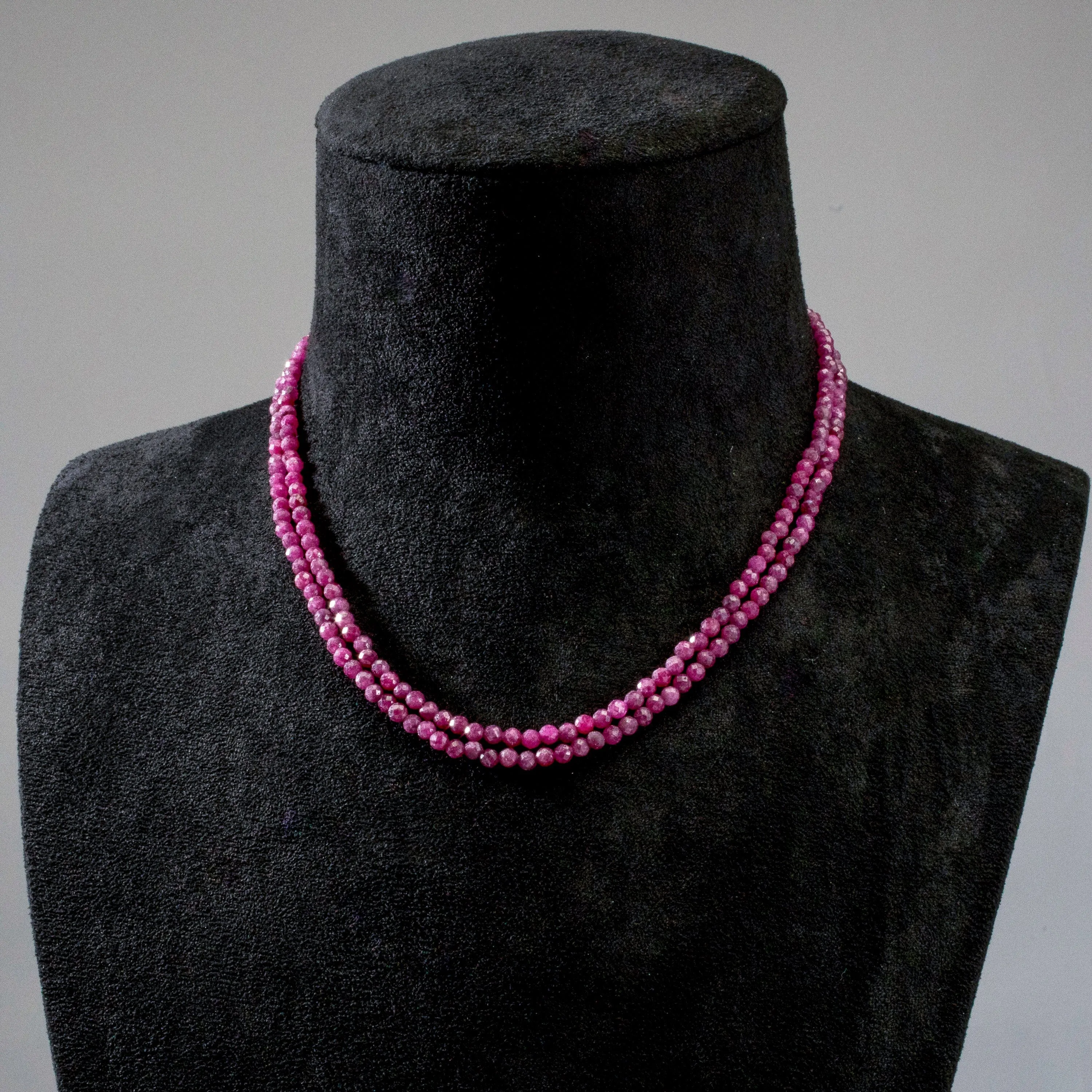 3mm Ruby Faceted 31 Necklace / Multi Wrap Bracelet