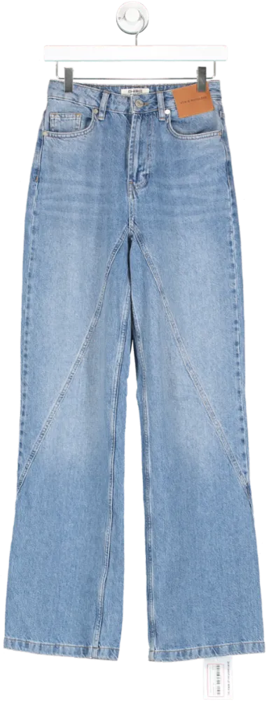 4th & Reckless Antique Blue Denim Straight Leg Jeans - Ayla UK 6