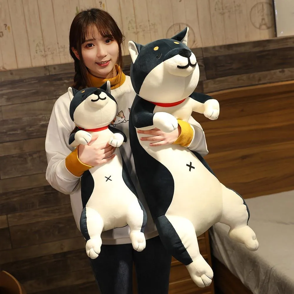 60-120cm Cute Shiba Inu Dog & Cat Plush Toys Stuffed Long Animals Sleep Boyfriend Pillow Doll Office Cushion Kids Girls Gift