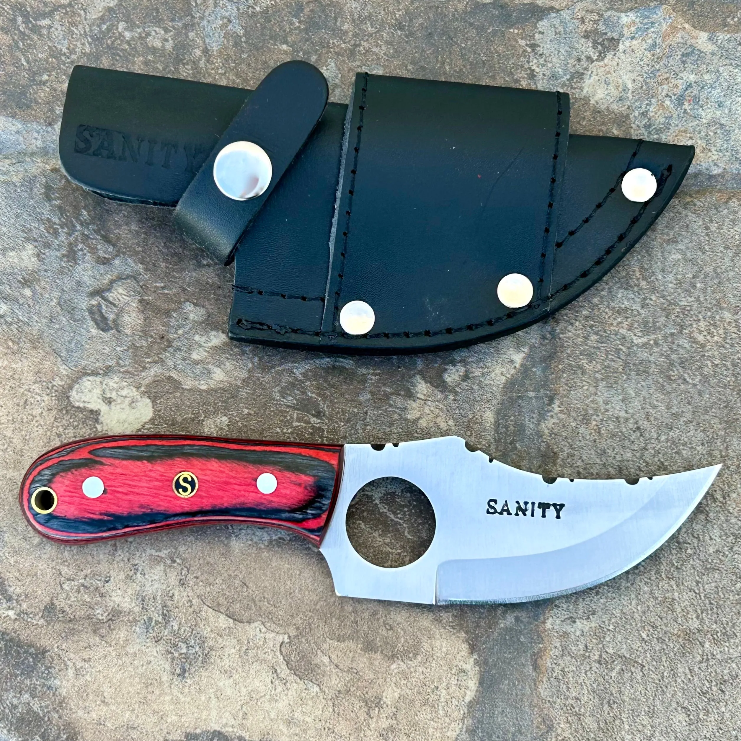 7” Jesse James - Red & Black Wood - D2 Steel - Horizontal & Vertical Carry - JJ013