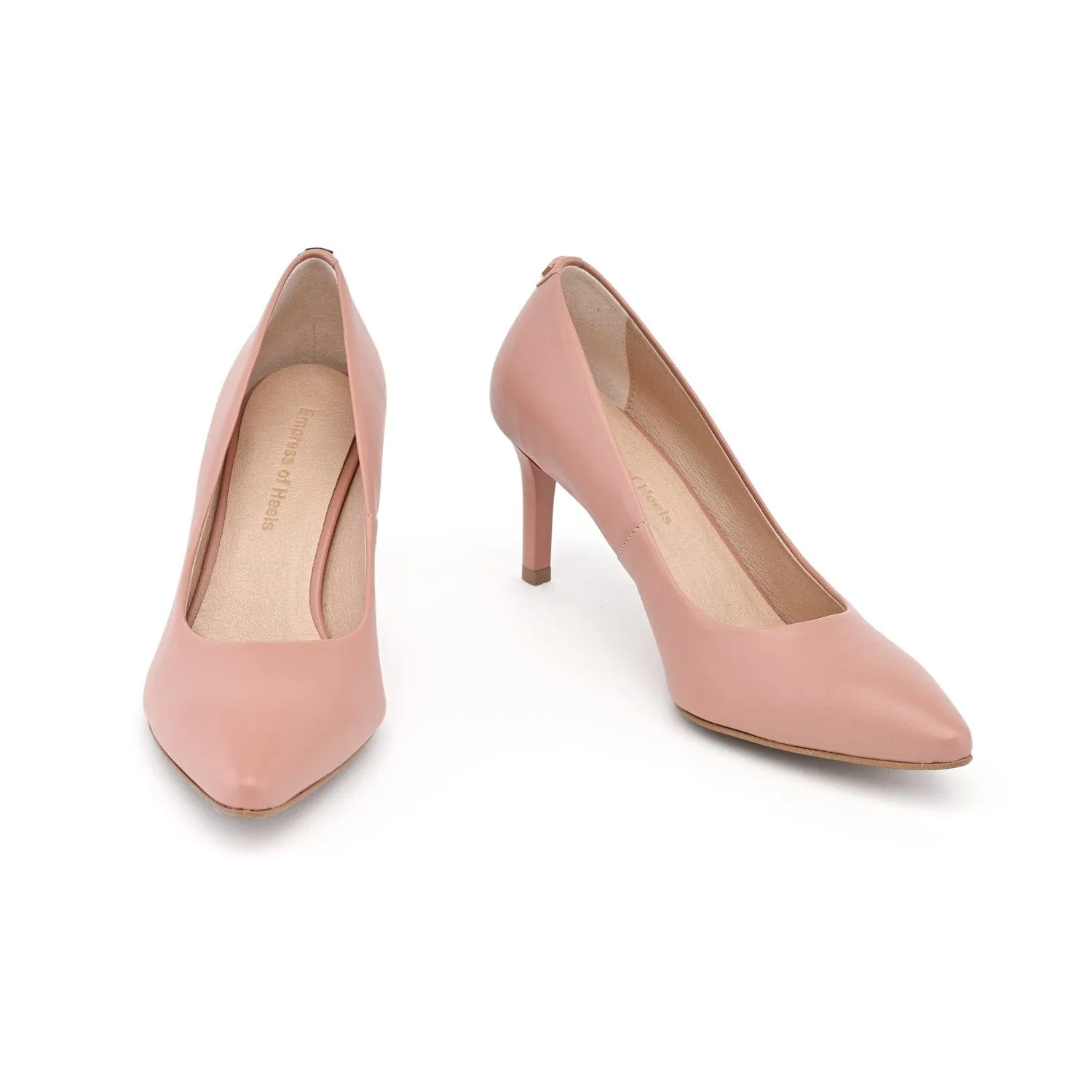 75mm Vegan Apple Leather Heels | Nude Elegance