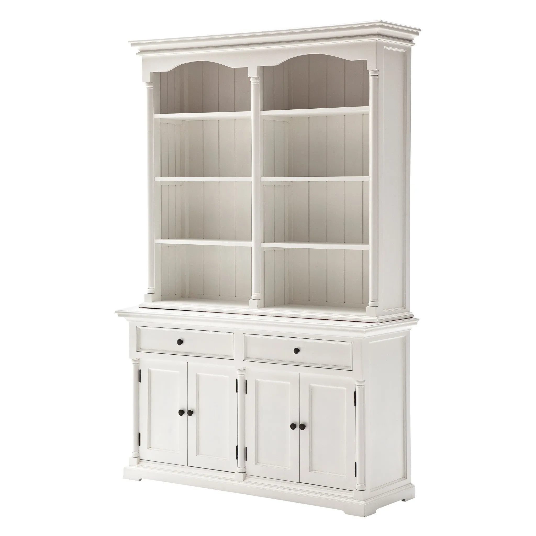 87 White Solid Wood Four Tier Bookcase