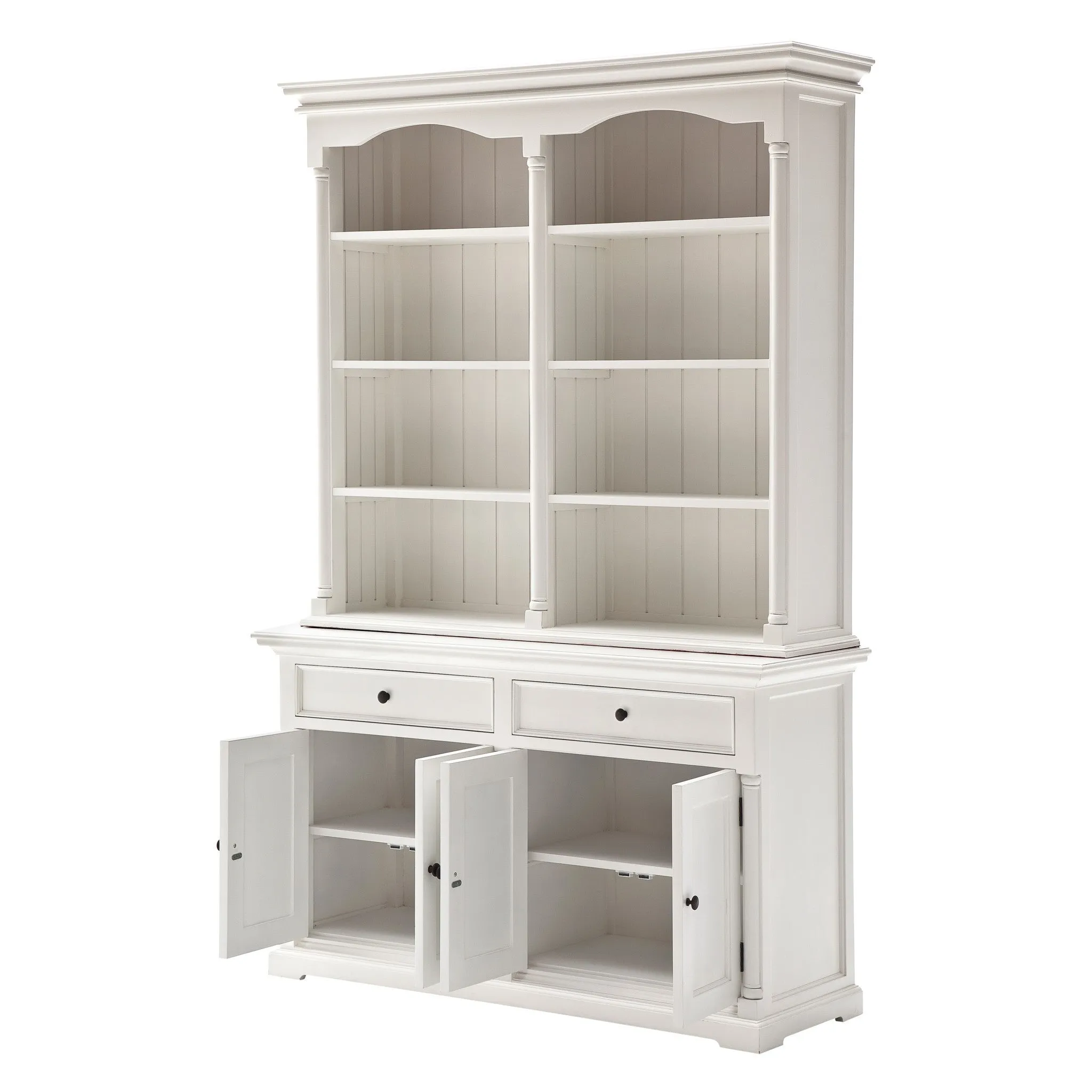 87 White Solid Wood Four Tier Bookcase