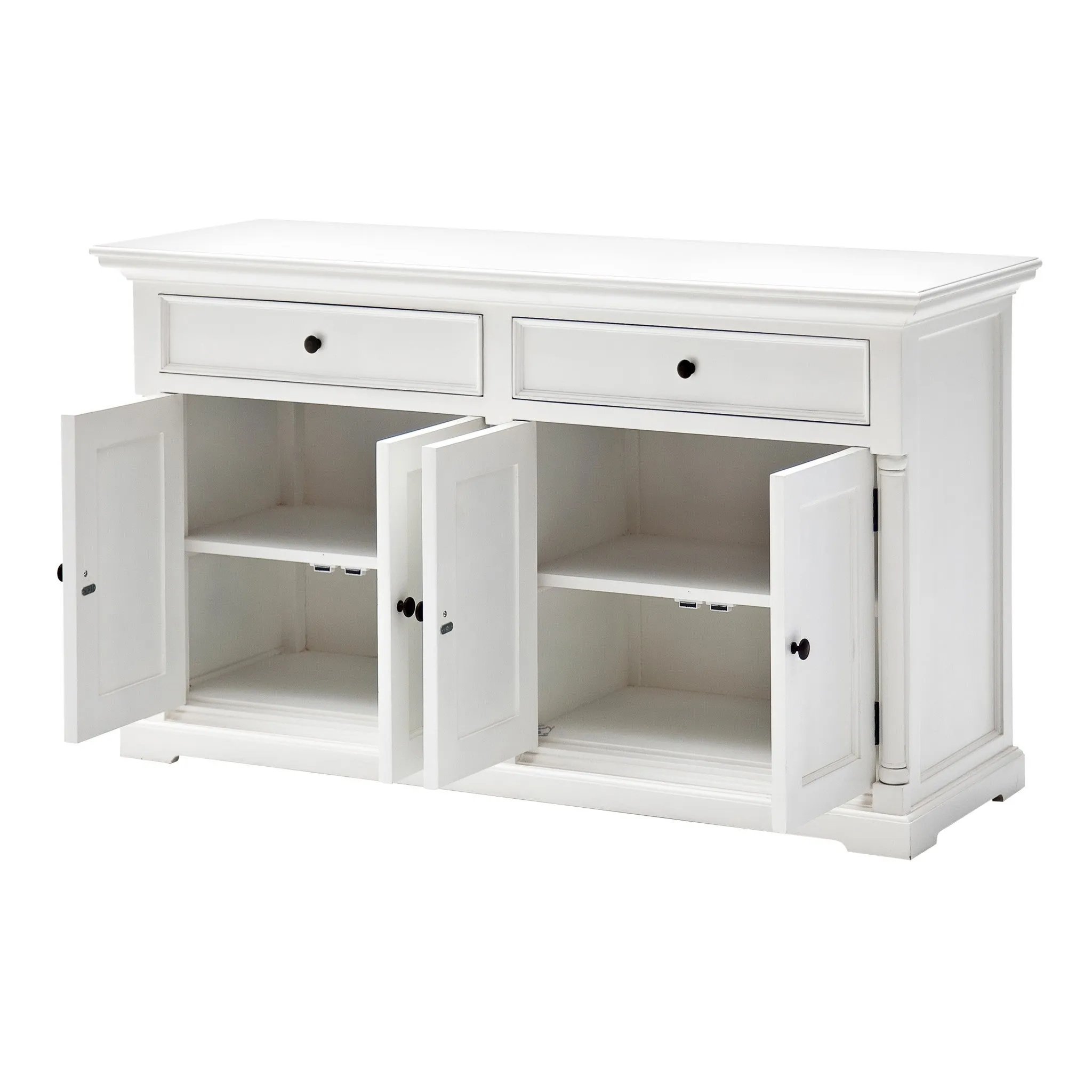 87 White Solid Wood Four Tier Bookcase