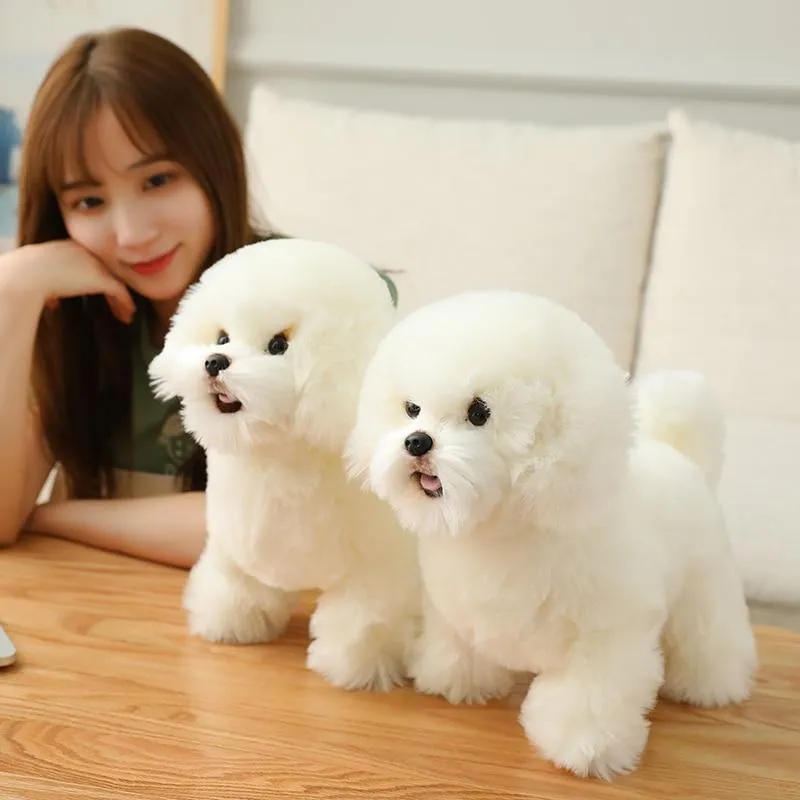 9 Kinds Dog Simulation Bichon Frise Plush Dog Toy Super Cute Likelife Corgi Dog Doll Stuffed Animal Maltese Dog Puppy Pets Toys