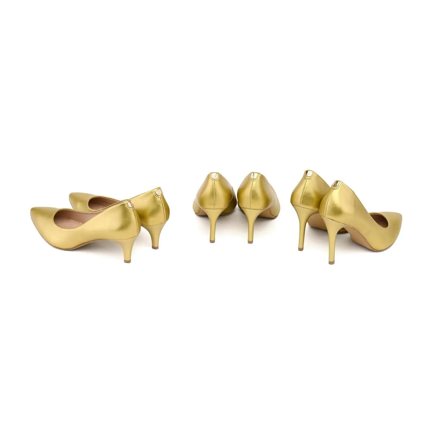 95mm Vegan Apple Leather Heels | Golden Glamour