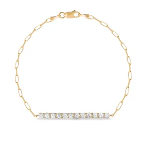 Accent Diamond Bar on Thin Paper Clip Bracelet