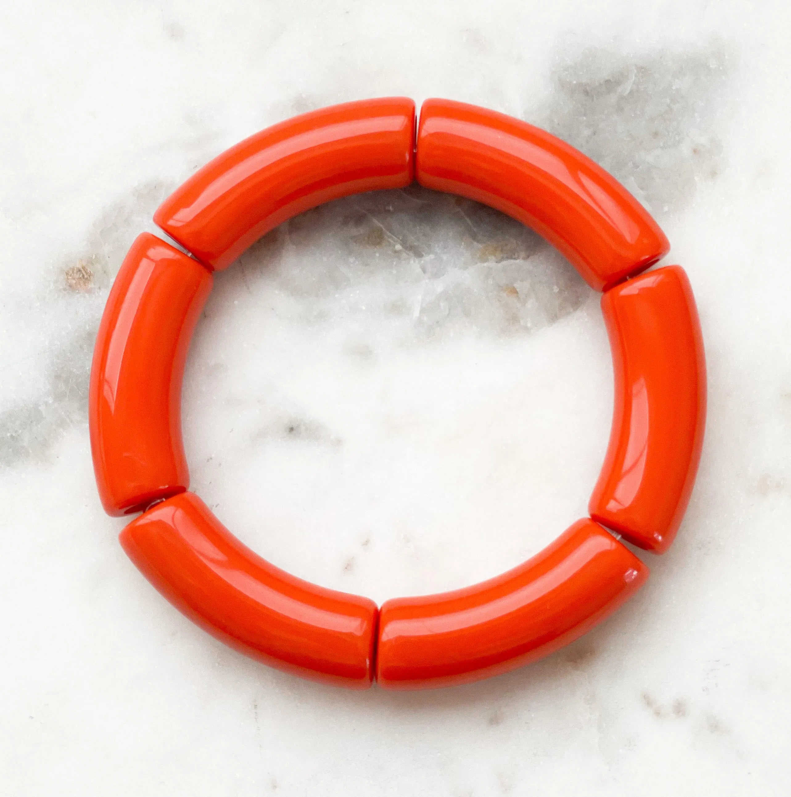 Acrylic Bamboo Bangle Bracelet Burnt Orange