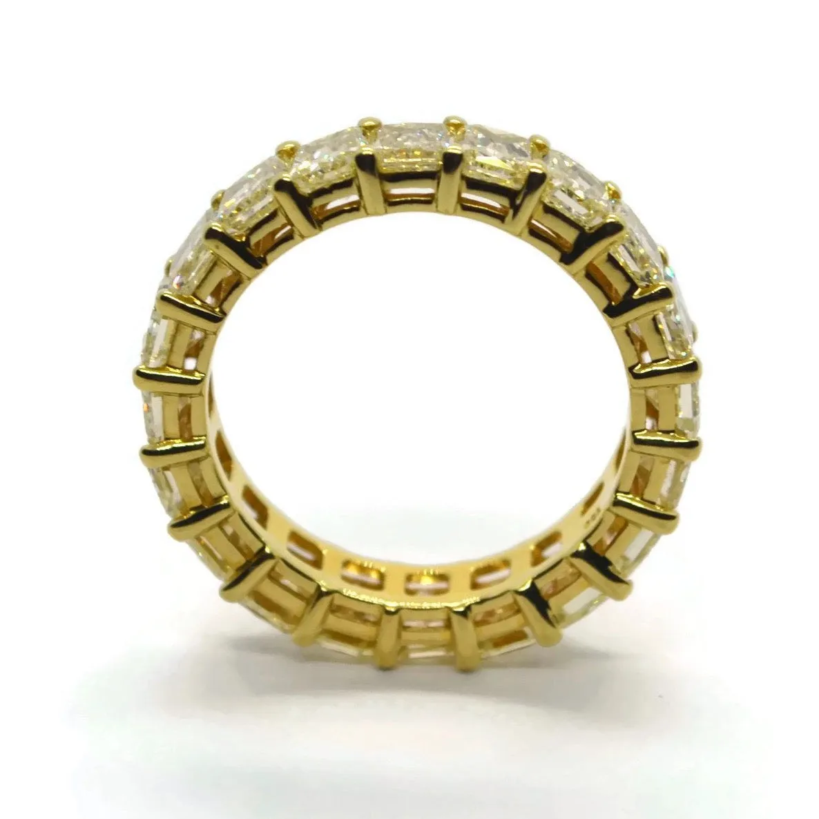 AF Jewelers Eternity Band Ring with Fancy Yellow Radiant-cut Diamonds 5.90 ct., 18k Yellow Gold