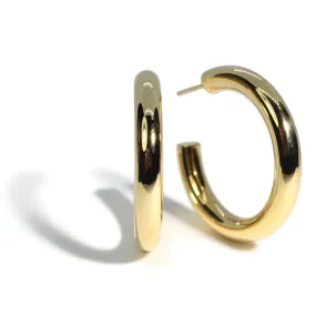 AFJ Gold Collection - Extra Large 50 mm Hoop Earrings, Yellow Gold