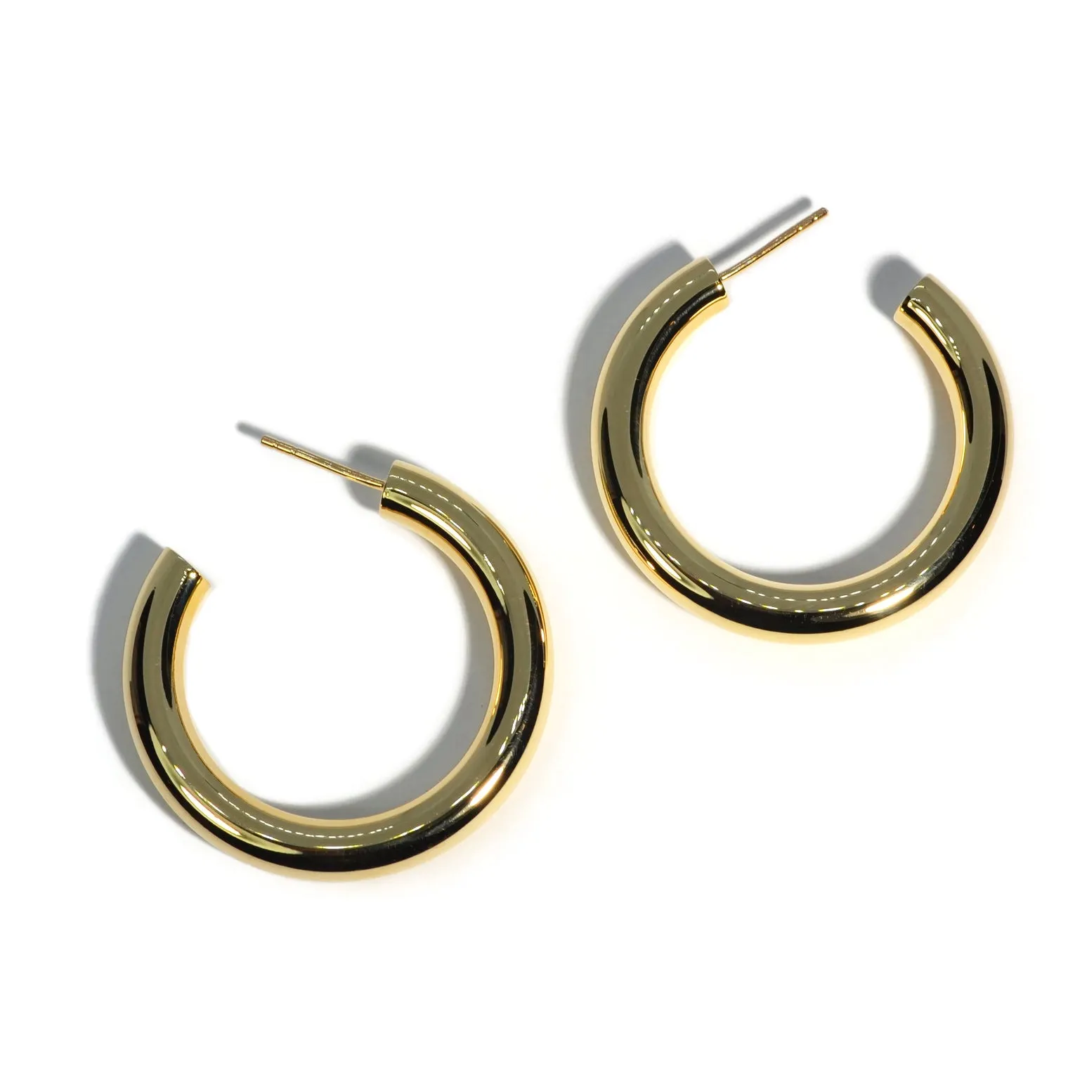 AFJ Gold Collection - Extra Large 50 mm Hoop Earrings, Yellow Gold